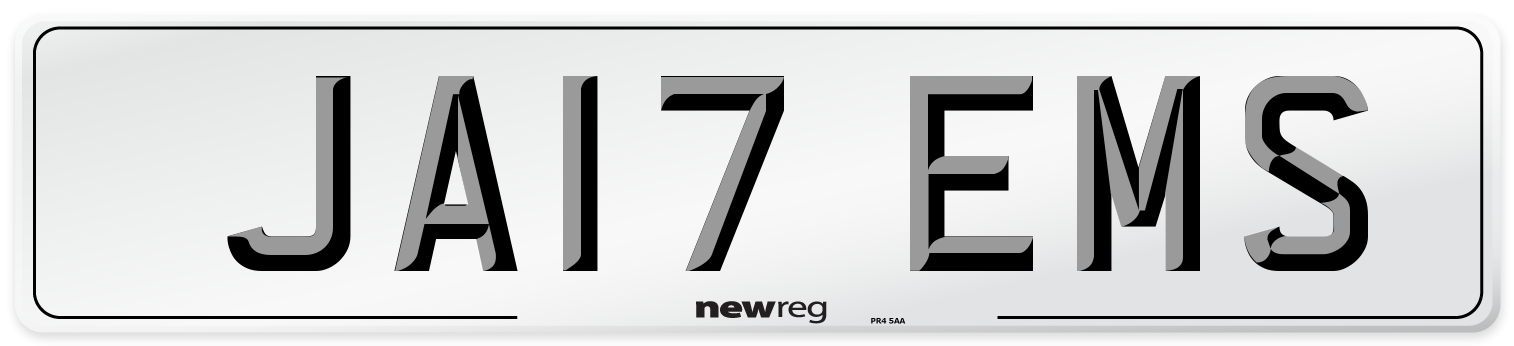 JA17 EMS Number Plate from New Reg